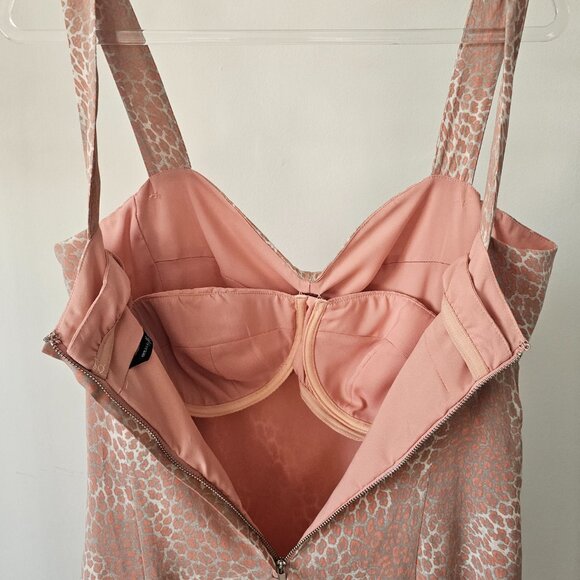 Guess by Marciano Ombre Coral Faux Leopard Print Afternoon Cocktail Dress - Picture 7 of 10